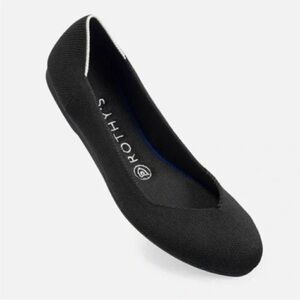 Rothy’s The Flat Blat Round Toe White Halo Ballet Shoes 8.5